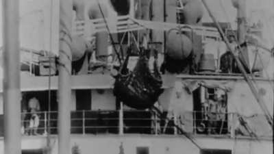 Imperial German Navy merchant raider SMS M&ouml;we taking coal from a captured Allied vessel before sinking her during the First World War