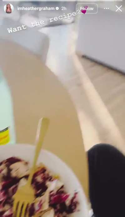 IG story 11.7.25 - sharing her lunch of choice