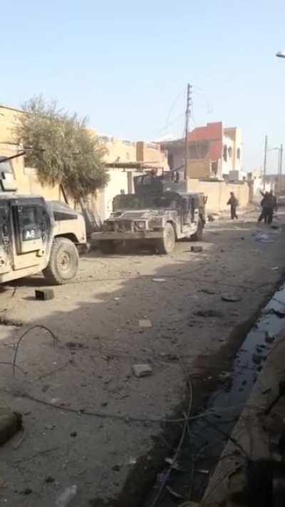 Iraqi SWAT Team engage several ISIS fighters down the road in Mosul 2017.