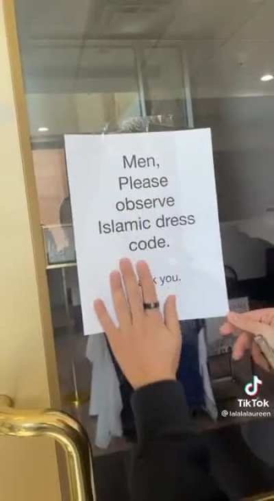 &ldquo;Men please observe Islamic dress code&rdquo;