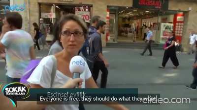 "Should same sex marriages be legalized in Turkey?" Istanbul street interview