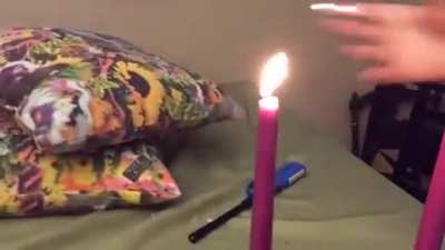 Kid pinches candle and dies