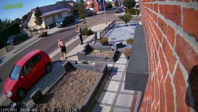 Driving your scooter near a picket fence