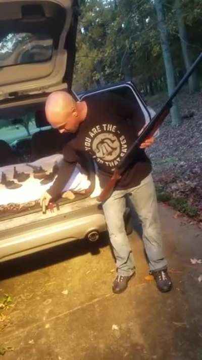 Perfectly cut gunshot