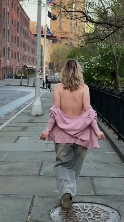 Walking topless in New York