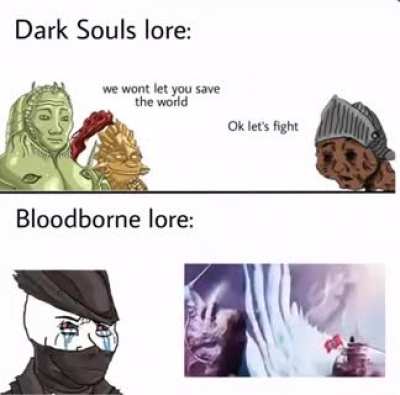 Does anyone know where the video in the "bloodborne lore" part of the meme comes from?