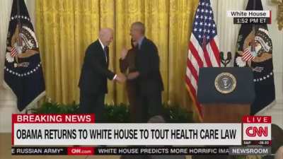 Former President Obama refers to President Biden as "Vice President Biden"