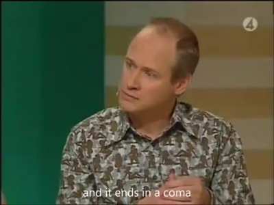 Swedish comedian Robert Gustafsson perfectly imitates a drunk Finnish man