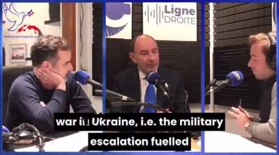 RU POV: "Let me remind you that Europe is the big loser in the sanctions, which the Americans wanted and decided on. The result is that France's economy is considerably impoverished." Pierre de Gaulle (grandson of WW2 de Gaulle) asserts that NATO and the 