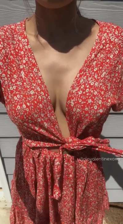 Showing you what&rsquo;s under my dress before I go out 😉