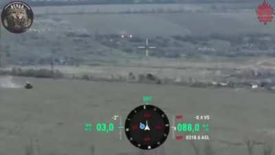 Ukrainian BTR-4E crew of the 14th Mechanized Brigade fired at Russian positions in the Pokrovsk direction. December 2024.