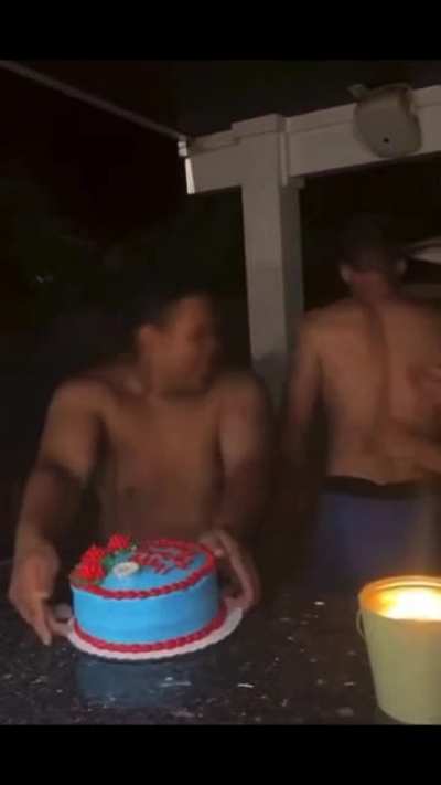 Cake went flying