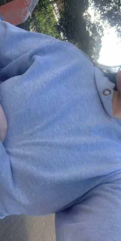 Flashing my big perky tits like a good slut
