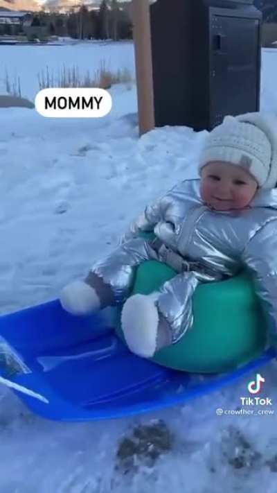 Mommy v Daddy Sledding
