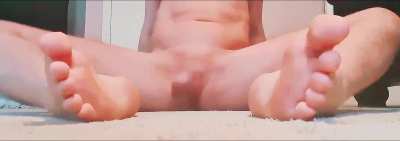 Feet moving cock shaking...