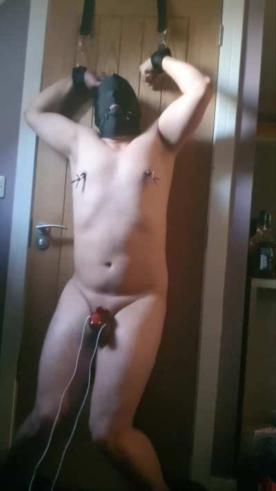 Tied up and forced to cum in chastity