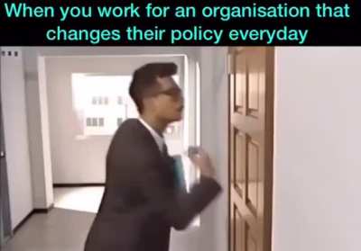 When you work for an organisation that changes their policy everyday/Когда вы работаете в организации которая каждый день меняет свою политику. Японские шуточки 2.