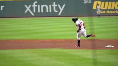 Ronald Acu&ntilde;a Jr.'s massive HR against Gerrit Cole raw vid from the field