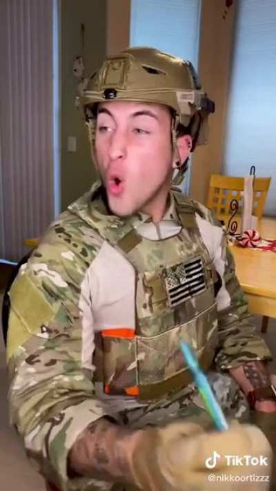 The first time in his tik toks where Air Force was actually in his own environment.