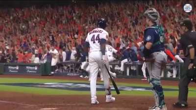 Yordan Alvarez walk-off bat toss.