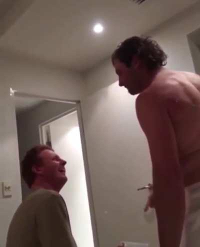 If that was him punching through the door at the end&hellip; He got up SO fast