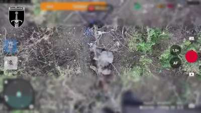 The 33rd Mechanized Brigade repelled a Russian infantry attack on the eastern front using artillery, cluster munitions, mines, and munitions dropped from drones to pin down and destroy the enemy infantry group on the move (a group apparently including an 