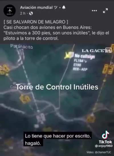 Casi chocan 2 aviones en Ezeiza porque la de la torre de control se colgó y ademas apura a los pilotos.