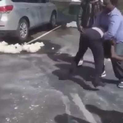 Little dude gets slammed 3 times