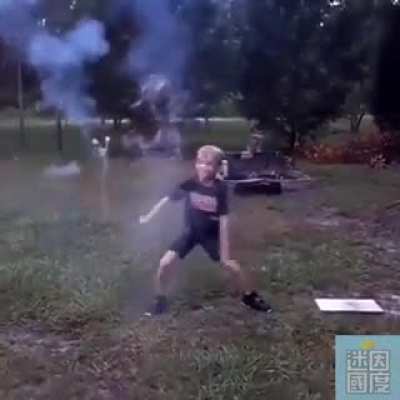 Giving their kid a roman candle.