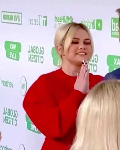 The lady in red