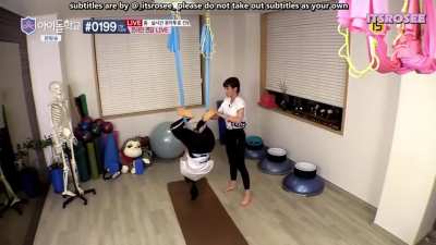 170831 - Saerom &amp;amp; Hayoung - Flying Yoga @ Idol School Ep. 7