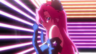 Yoko as a stripper at in the Pieces of Sweet Stars Music Video