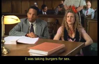 Hope she didn't go to jail for a cheeseburger handy.