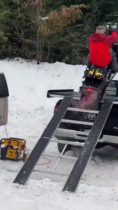 WCGW Loading a snowmobile