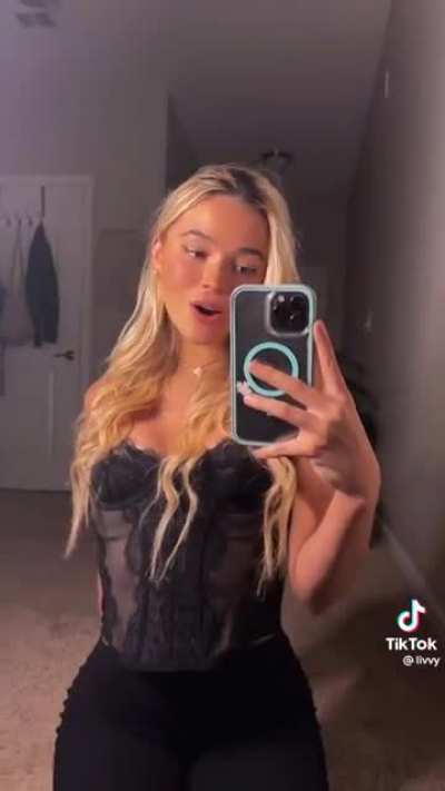 Looking amazing in that outfit, when she&rsquo;s on her knees I can imagine her sucking and gagging on my hard cock
