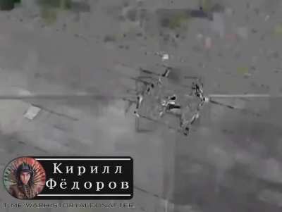 Attempted Lancet strike on a Ukranian SU-25 at the Dolgintsevo Air Base near Kryvyi Rih (70km from the frontline). Lancet was being heavily jammed by EW and only damaged it