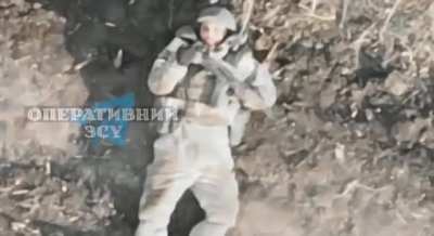 Wagner PMC flips of the drone before being hit by artillery, Bakhmut 01.23.