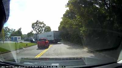 &ldquo;Hm. Let me drive on the wrong side of the road to go around this UPS tractor trailer that has their left turn signal on,&rdquo; the old lady in the Toyota RAV4 thought.