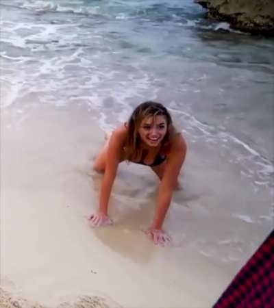Laying in the surf