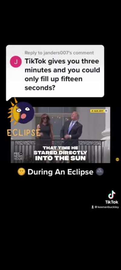 Here’s 15 seconds of Trump burning his retinas 🫥🫥🫥