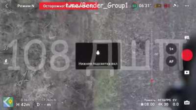 RU POV: Ukrainian soldier shoots himself after a drone drops grenades on him