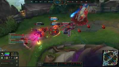 Dragging two champions under the tower