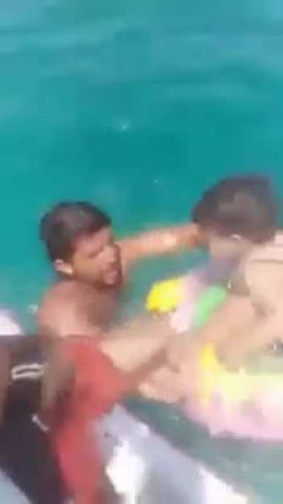 Just look how far this toddler was from the beach before being saved..