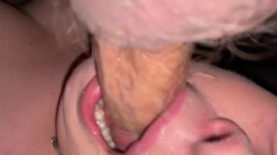 Grandpa uses my throat to get ready for my ass