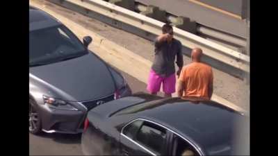 Police interview gets interrupted by road rage