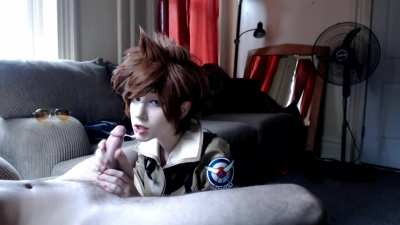 Overwatch Tracer Teases Cock Till Edge Of Cumming