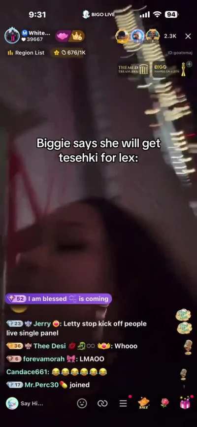 Biggie sends Tesehki for Lex
