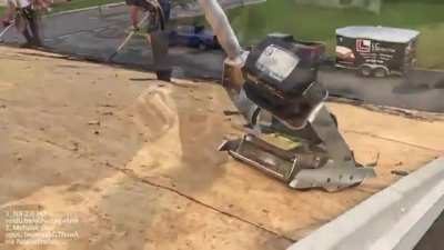 Tool for removing nails left over from a roof tear-off
