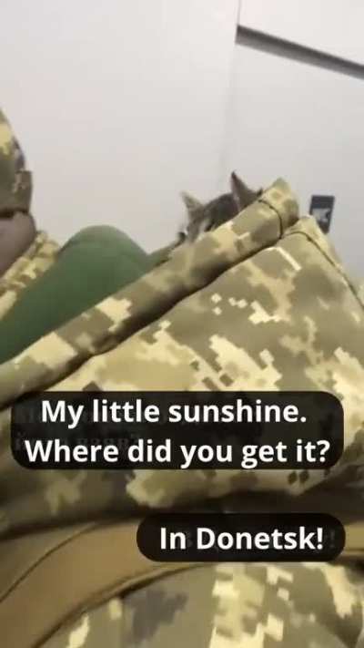 Soldier returning from Donetsk
