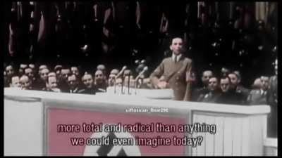 The Famous "Total War Speech" by Dr. Goebbels , Berlin Sportpalast ( February 18 , 1943 )